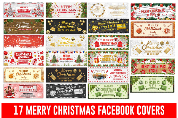 Merry Christmas Facebook Cover Bundle