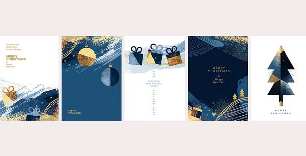 Merry Christmas Greeting Cards Set