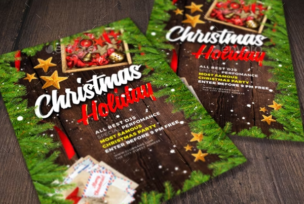 Merry Christmas Holiday Flyer Template