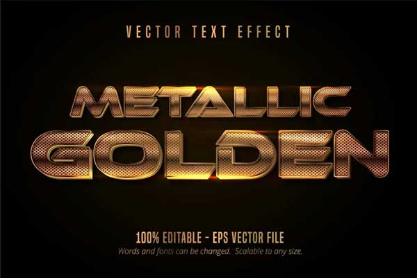 Metallic Golden Text Effect Shiny Alphabet Style