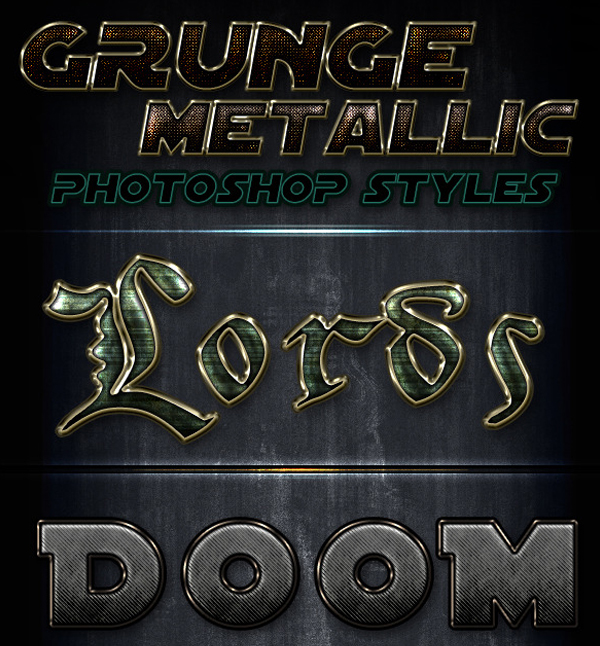 Metallic Grunge Photoshop Layer Styles