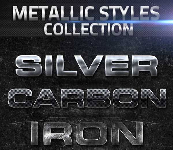 Metallic Photoshop Layer Styles Collection