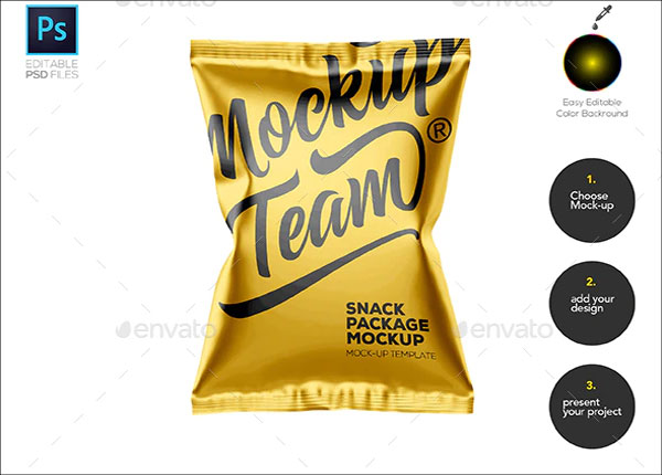 Metallic Snack Package Mockup
