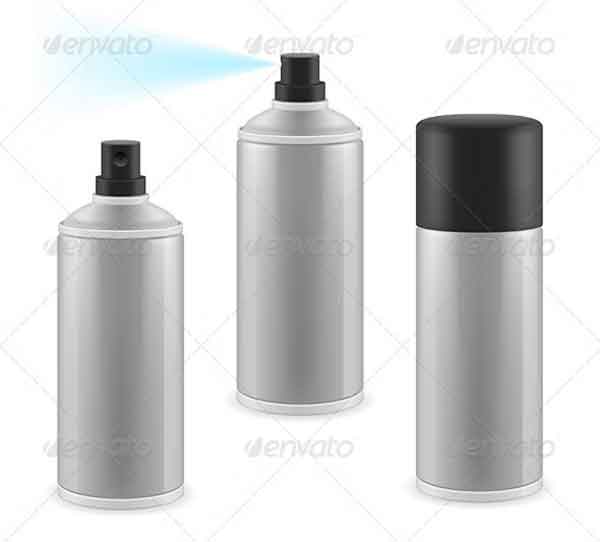 Metallic Spray Bottle Deodorant - Mockup