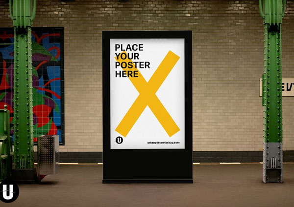 Metro Station Street Poster Mockup