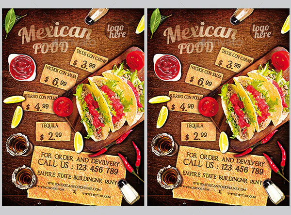 Mexican Food Menu Flyer Set