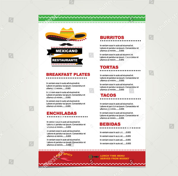 Mexican Food Menu PSD Flyer Design Template