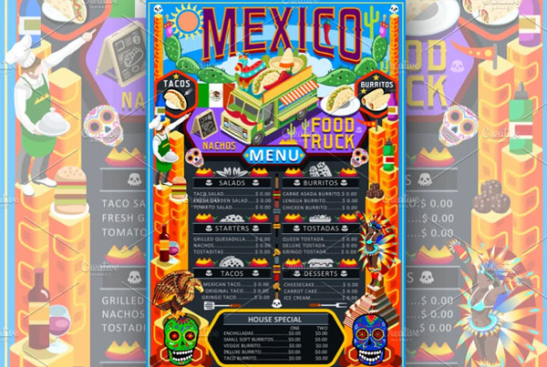 Mexican Food Truck Menu Flyer Template