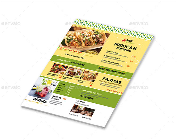 Mexican Restaurant Menu Flyer Set