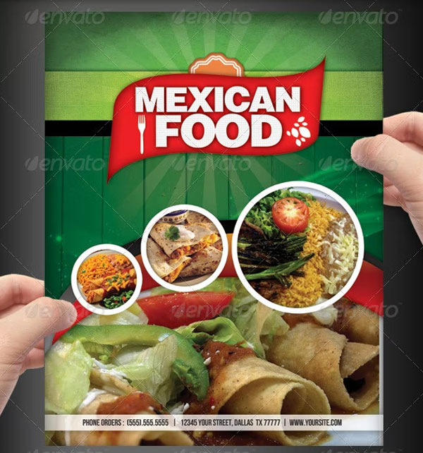 Mexican Restaurant Menu PSD Flyer