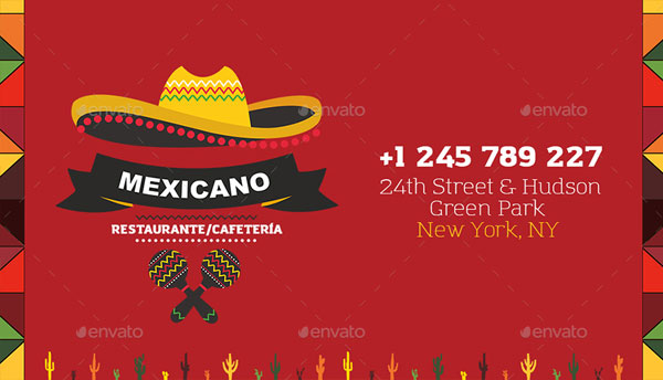 Mexican Restaurant or Cafe Menu Flyer Template