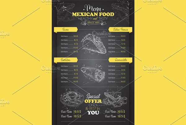 Mexican Tasty Food Menu Flyer