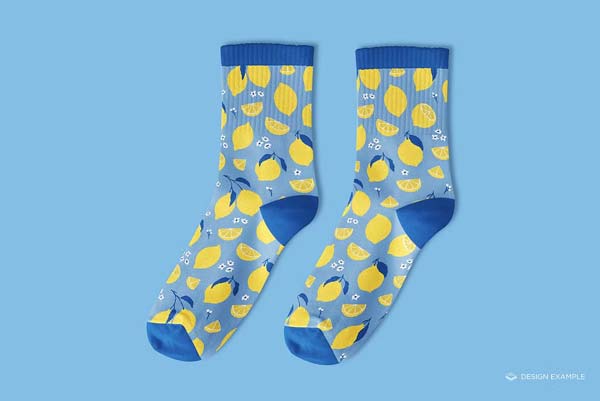 Mid Calf Crew Socks Mockup