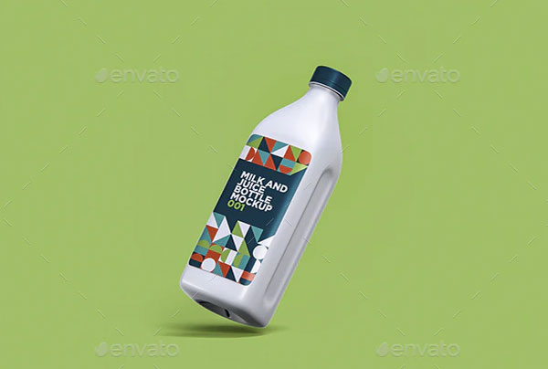 Milk And Juice Bottle Mockup Set