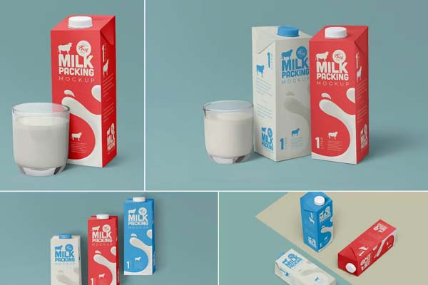 Milk Carton Mockup Free Design