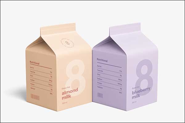 Milk Carton Mockup PSD Desing Template