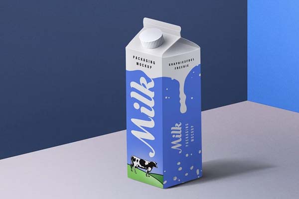 Milk Carton Packaging Free Mockup