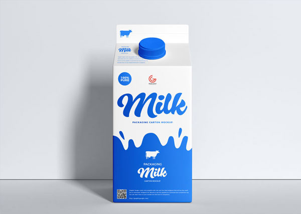 Milk Carton Packaging Mockup