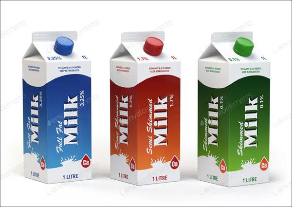 Milk Carton Packs Mockup Free