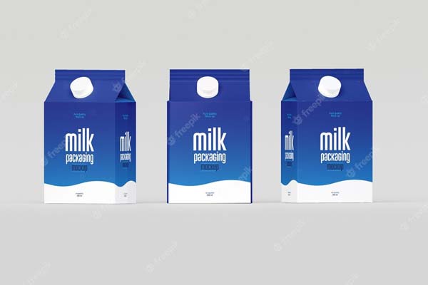 Milk Cartoon Box Packing Mockup Free Psd