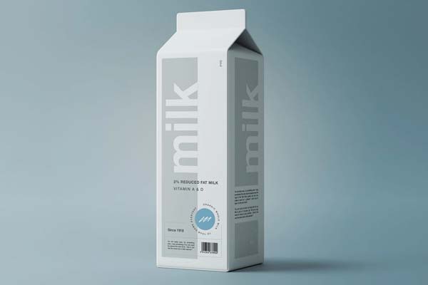 Milk Drink Carton Packaging Mockup