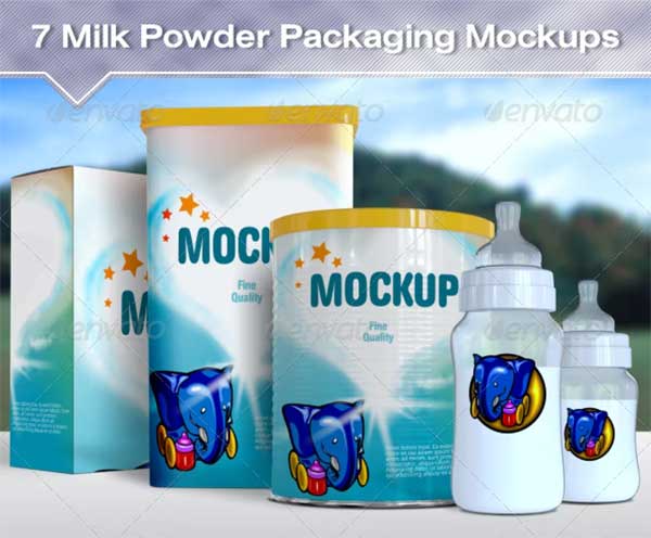 Milk Powder Packaging Mockups