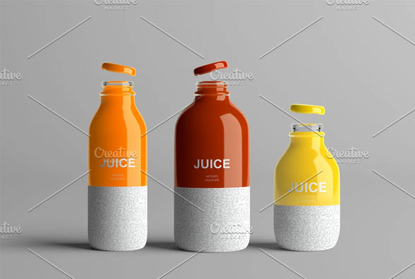 Milk and Juice Bottle Mockup PSD