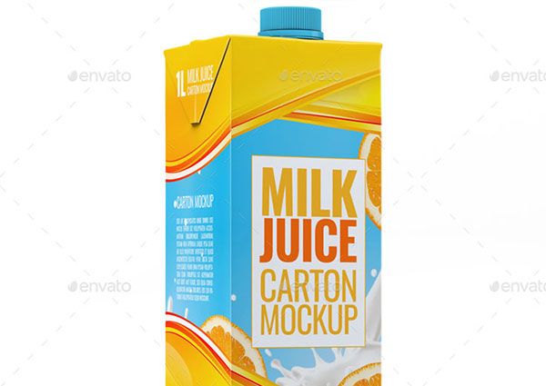 Milk or Juice Carton Mockup Template
