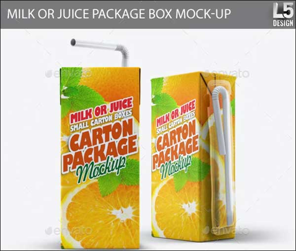 Milk or Juice Package Box Mock-Up
