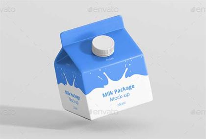 Milk Mockup PSD Carton Box
