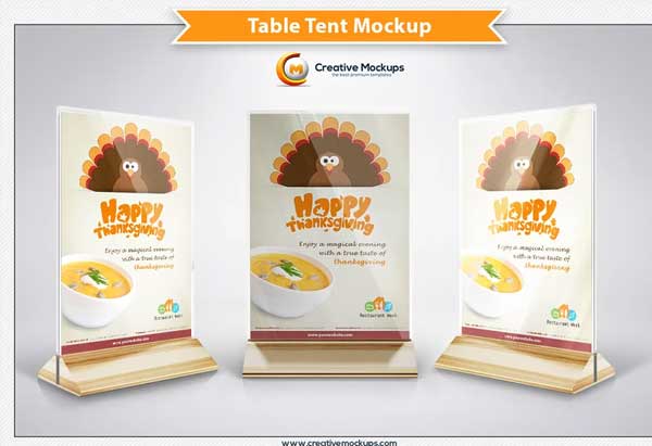 Mini Table Tent Mockup Templates