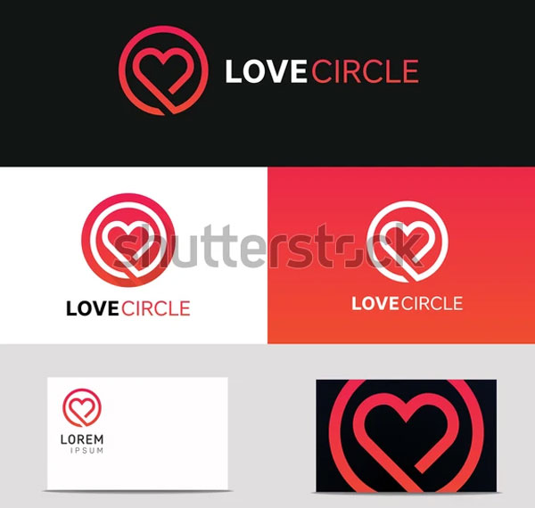 Minimal Clean Heart Icon Love Logo