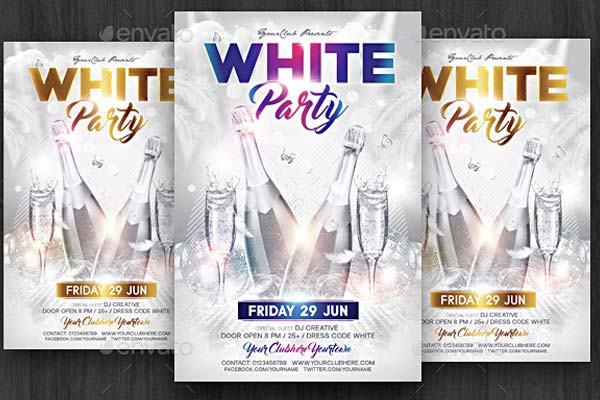 Minimal White Party Flyer Templates Free