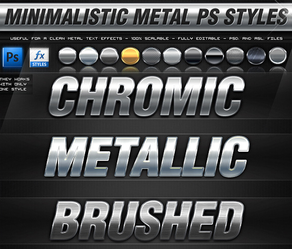 Minimalist Metal Photoshop Styles