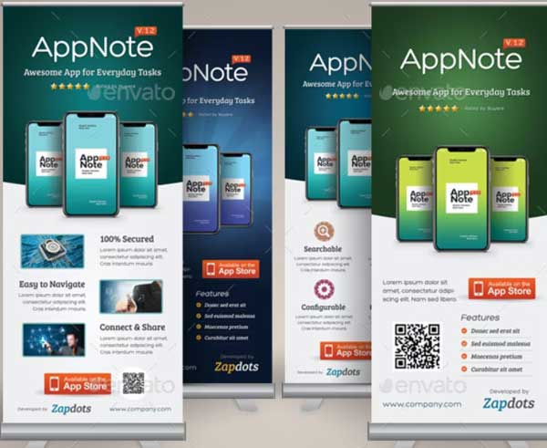 Mobile App Promotion Roll Up Banners