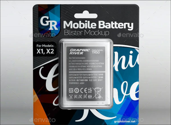 Mobile Battery Blister Mockup