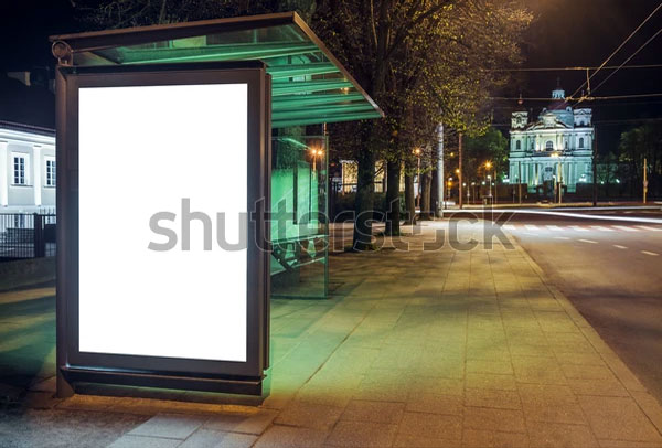 Mock up of Blank Bus Stop