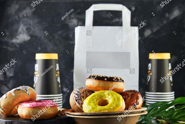 Mockup Package for Donut Delivery