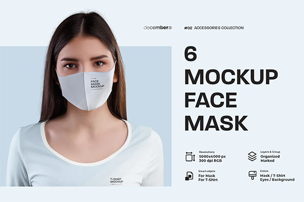 Mockups Face Mask PSD