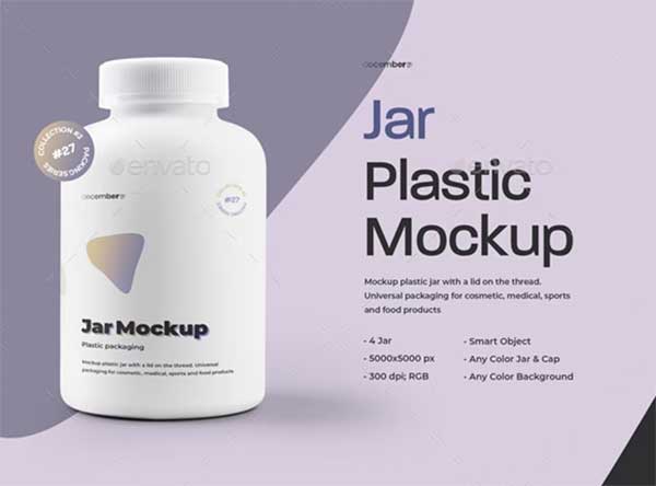 Mockups Plastic Jar For Pills and Capsules