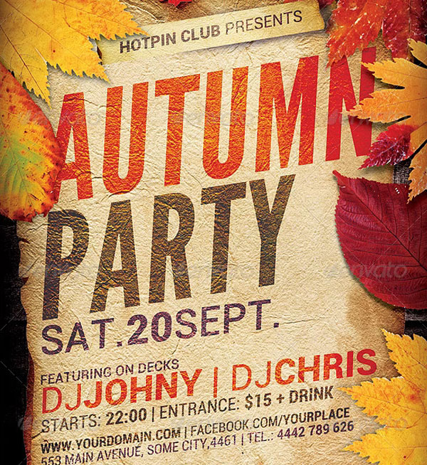 Modern Autumn Party Flyer Template