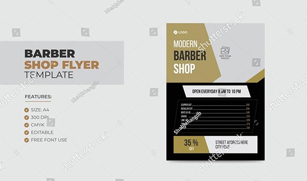 Modern Barbershop Opening Flyer Design Template