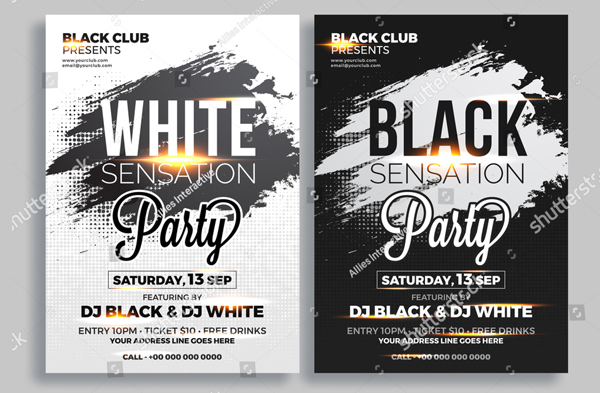 Modern Black and White Party Flyer