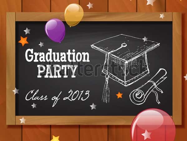 Modern Chalkboard Graduation Party Banner