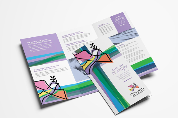 Modern Church Trifold Brochure Design