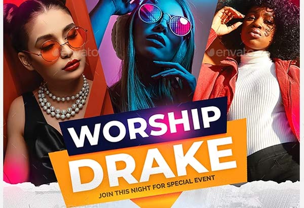 Modern Church Worship Flyer Design