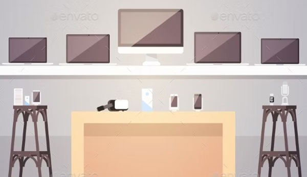 Modern Electronics Store Shop Interior Banners