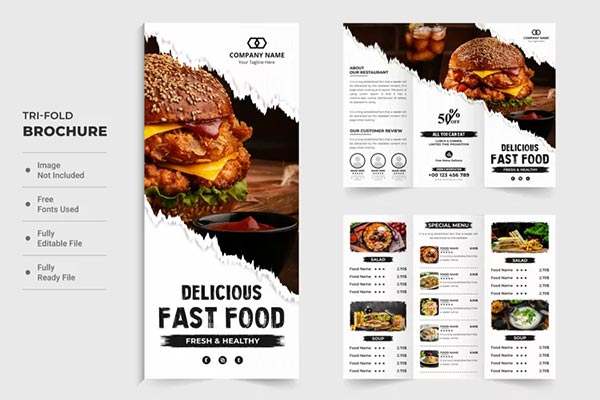 Modern Food Menu Poster and Brochure