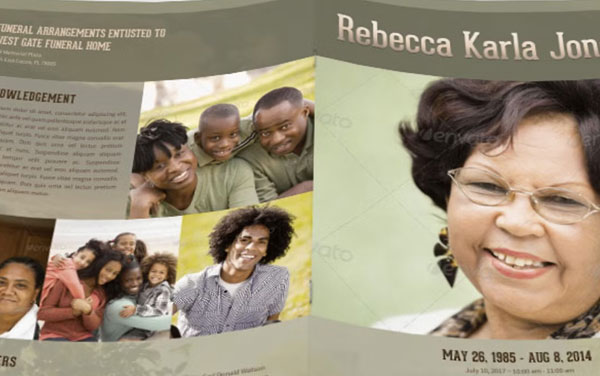 Modern Funeral Program Flyer Template Word