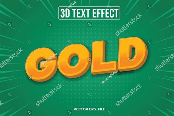 Modern Glossy 3D Text Effect